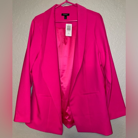 TORRID BLAZER JACKET HOT NEON PINK SIZE 1 = 1x = 14/ 16 RARE NWT - Picture 6 of 13